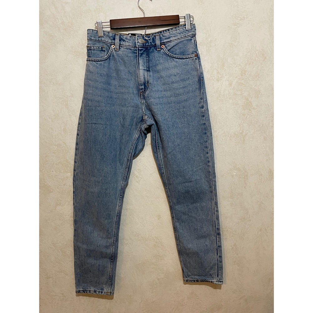 Monki Kimomo High Relaxed Jeans Blue Organic Cotton Denim W28 High Waisted